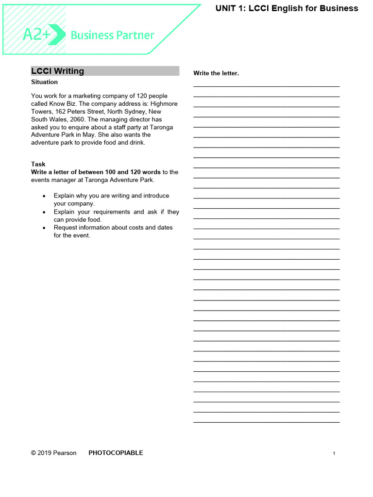 BP A2p Tests Unit1 Lcci | PDF