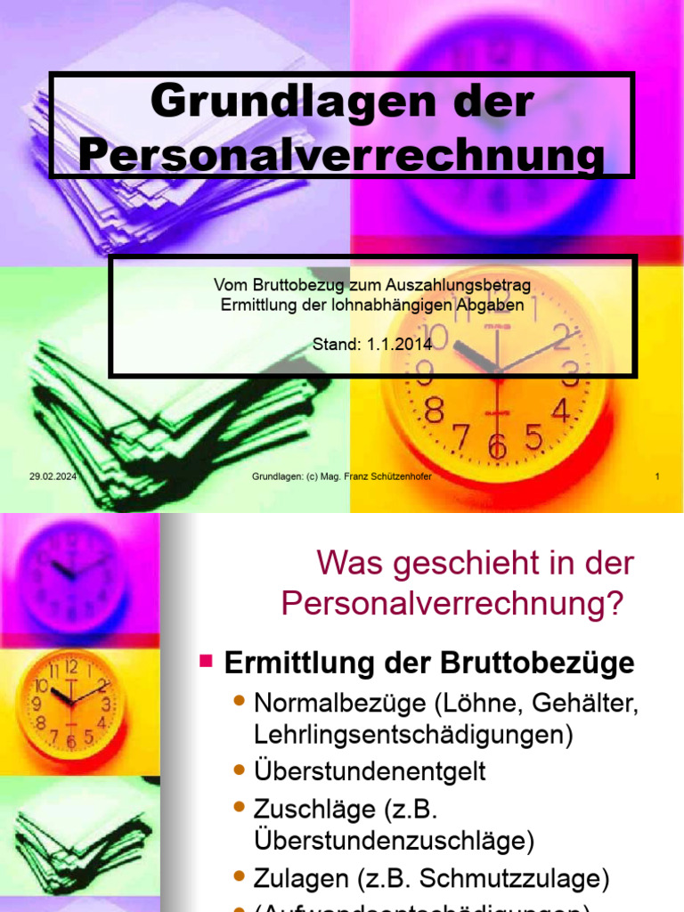 Personalverrechnung Grundlagen 2014V2 | PDF