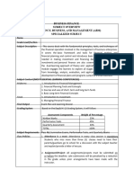 Bus Fin Subject Overview