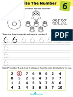 Trace The Number 6 Worksheet For Preschoolers