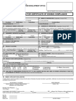 Application Form For Certificate of Zoning Compliance: City Planning and Development Office