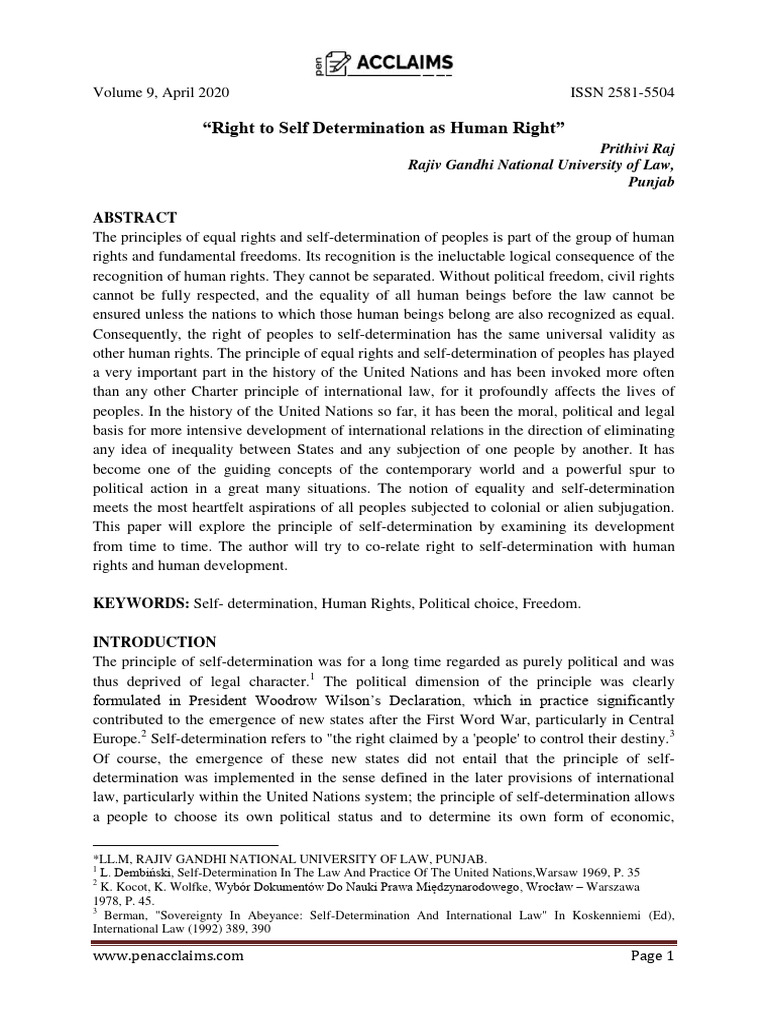 Prithivi Raj 2 1 | PDF | Self Determination | Human Rights