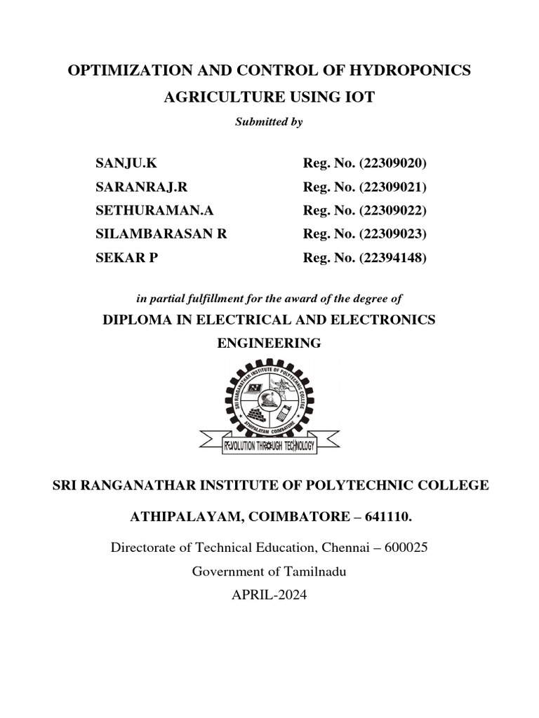 Optimization and Control of Hydroponics | PDF | Rectifier | Relay