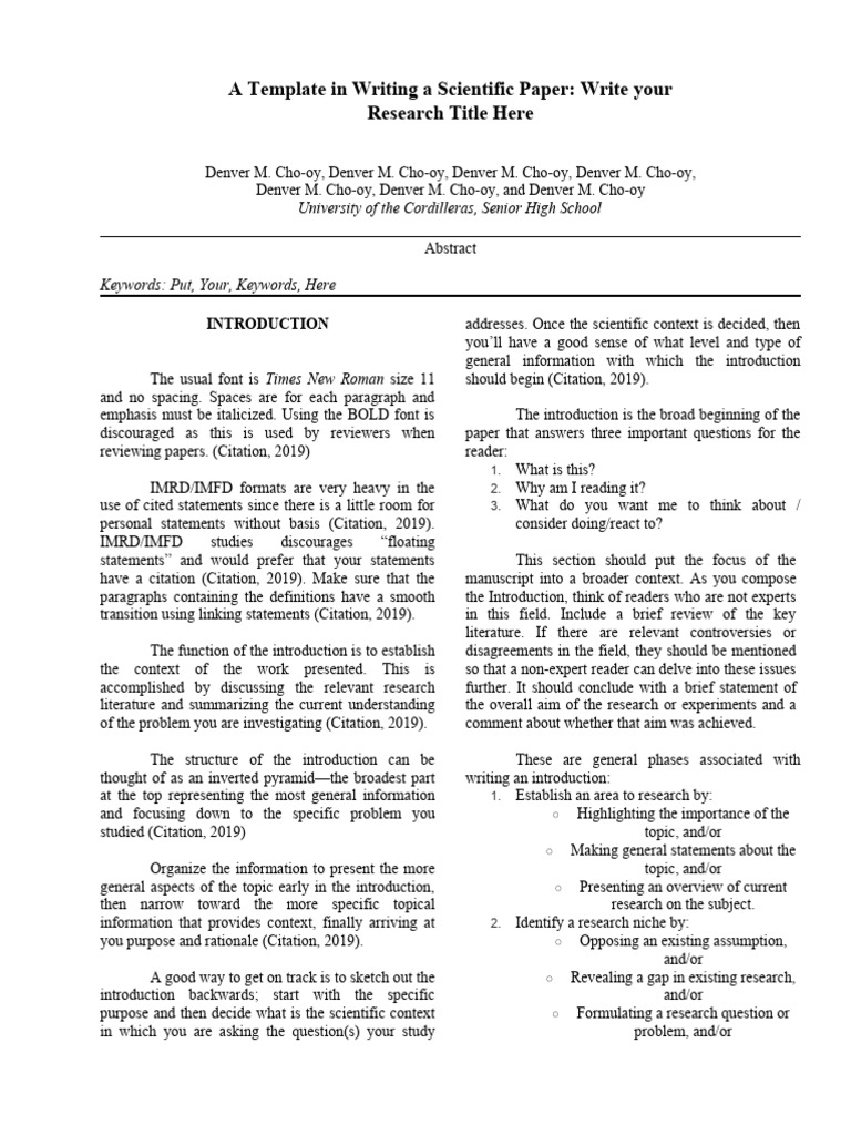 Scientific Paper Writing Template | PDF | Citation | Statistics