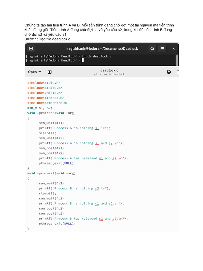 Exercise Deadlock in Linux | PDF