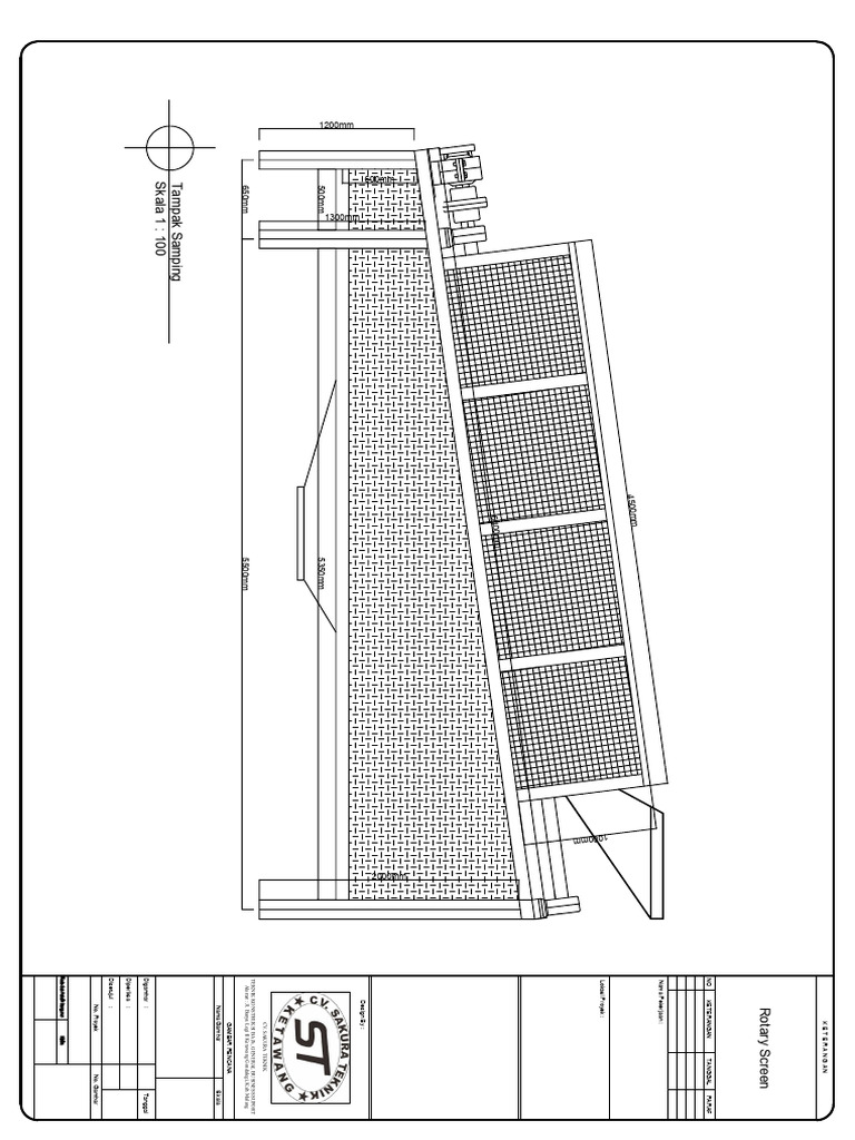 Desain Tampak Samping Rotary Screen | PDF