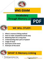 Mns Exam: Vocabulary Through Memory Linking