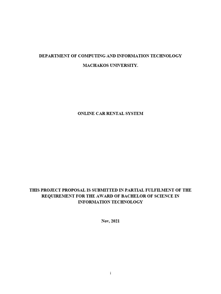 Online Car Rental System Proposal | PDF | Databases | Use Case