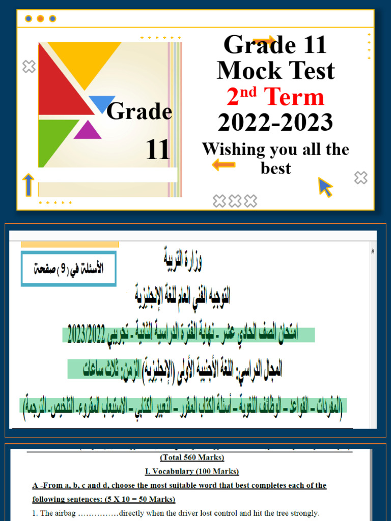 Madleen Grade 11 Mock Exam 2nd Term Answers 2022 | PDF