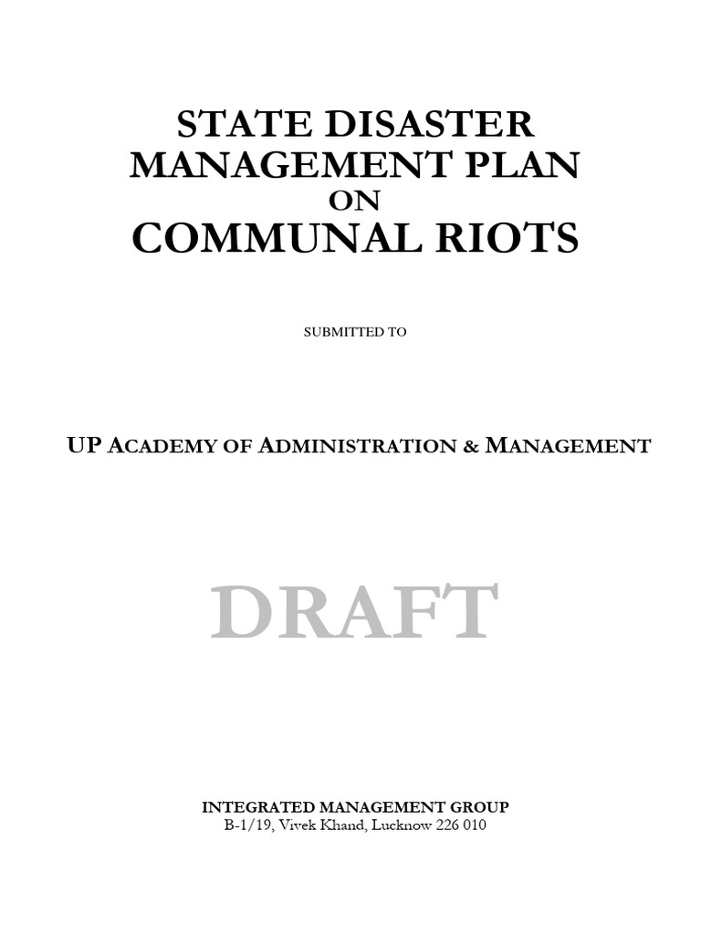 FINALDMP - Communal Riots | PDF | Emergency Management | Police