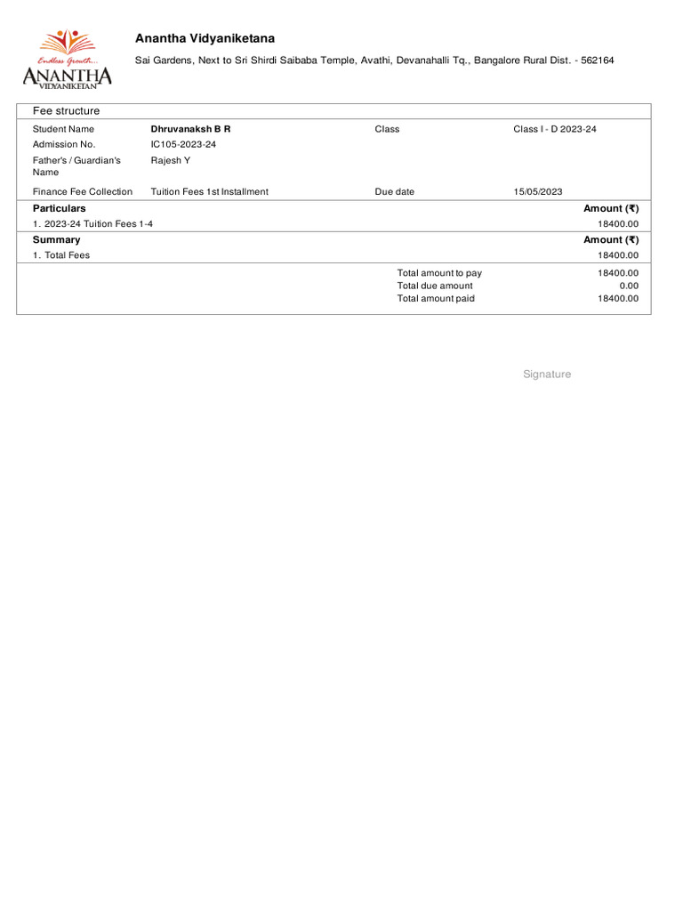 Tuituion Fees 202324 PDF Money Economies