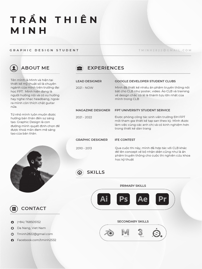 Trần Thiên Minh: About Me Experiences | PDF