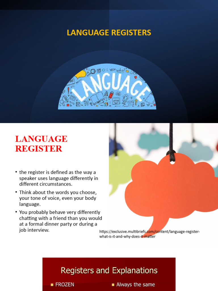 Understanding Language Registers | PDF | Foreign Language Studies