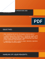 Basic Laboratory Operations and Techniques 1