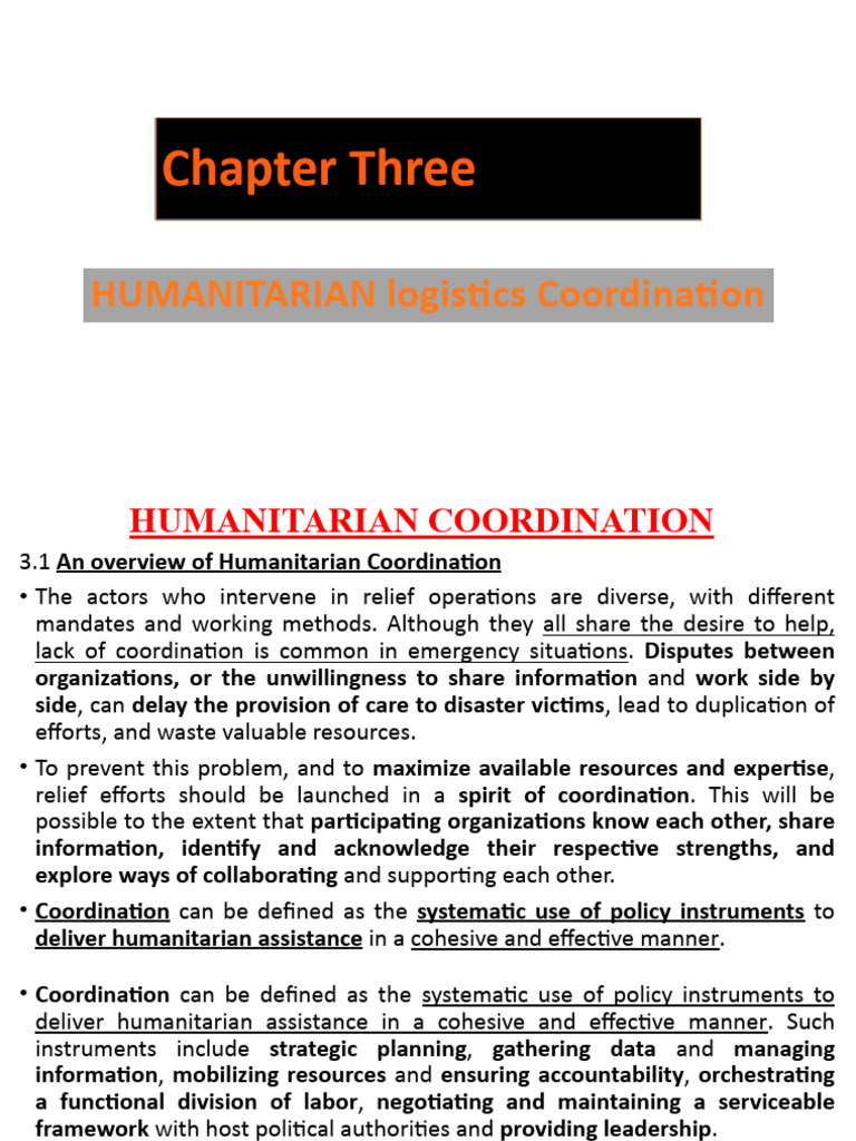 Humanitarian Logistics Coordination Insights | PDF | Humanitarian Aid ...