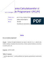 Programarea Calculatoarelor Si Limbaje de Programare I (PCLPI)