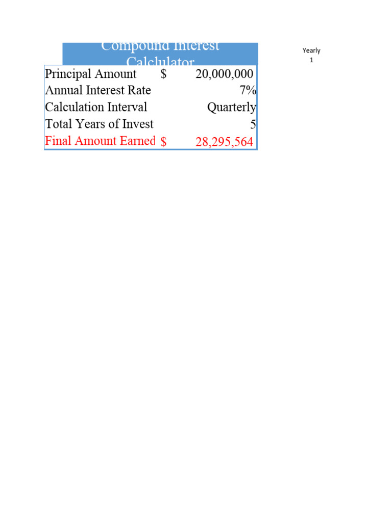 Excel Compound Interest | PDF