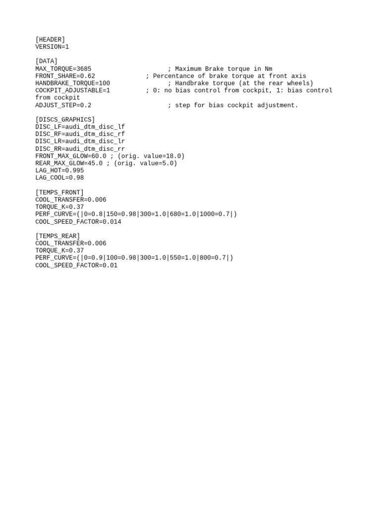 Brake Torque and Cooling Parameters | PDF