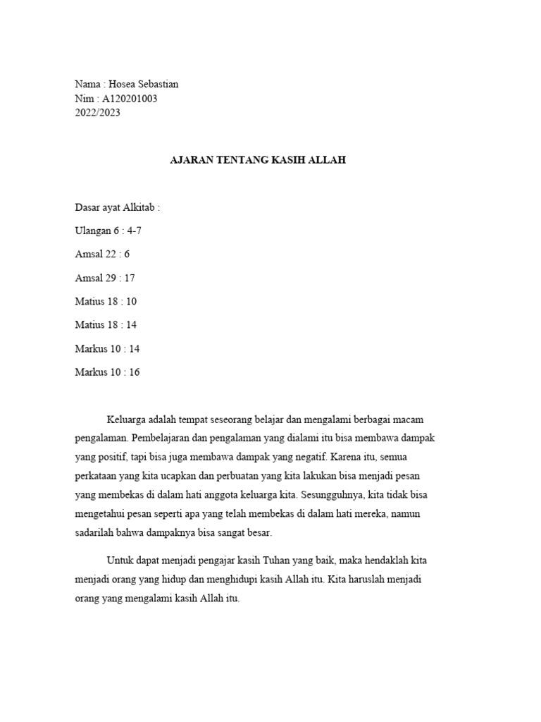 Ajaran Tentang Kasih Allah Pdf