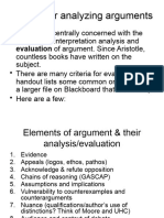 Criteria For Analyzing Arguments