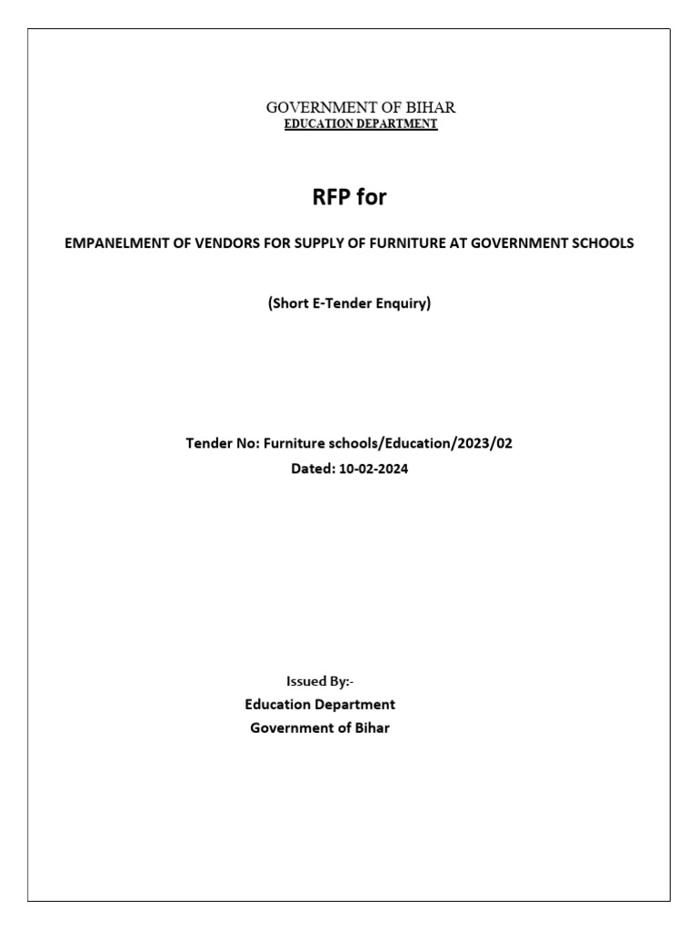 Rfp furniture vendor empanelment round 2 pdf