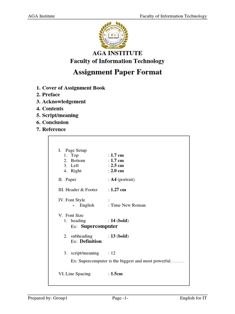 Assignment Format | PDF