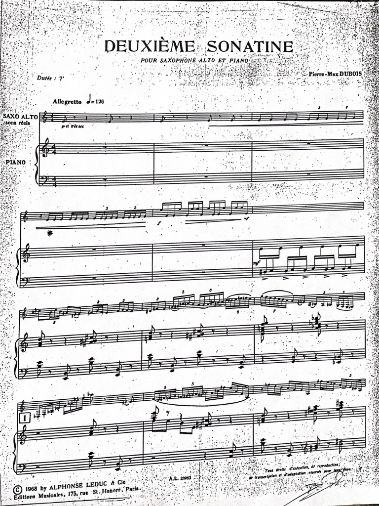 Deuxime Sonatine PierreMax Dubois (Piano&sax) PDF