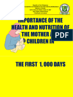 Importance of The Health and Nutrition of The Mother and Children in