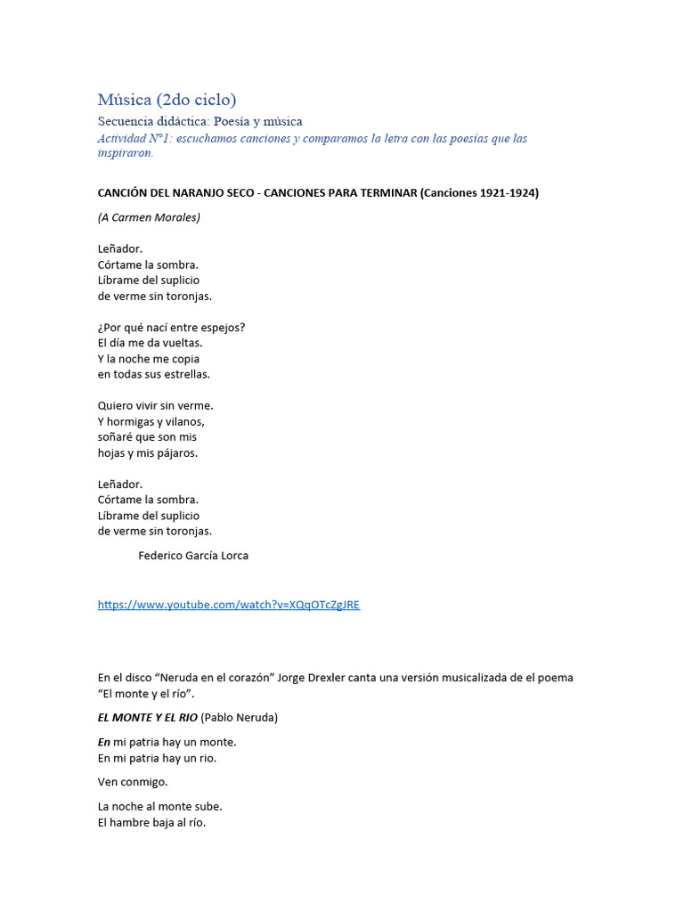 Poesía y Música en el Aula | PDF | Poesía | Ritmo