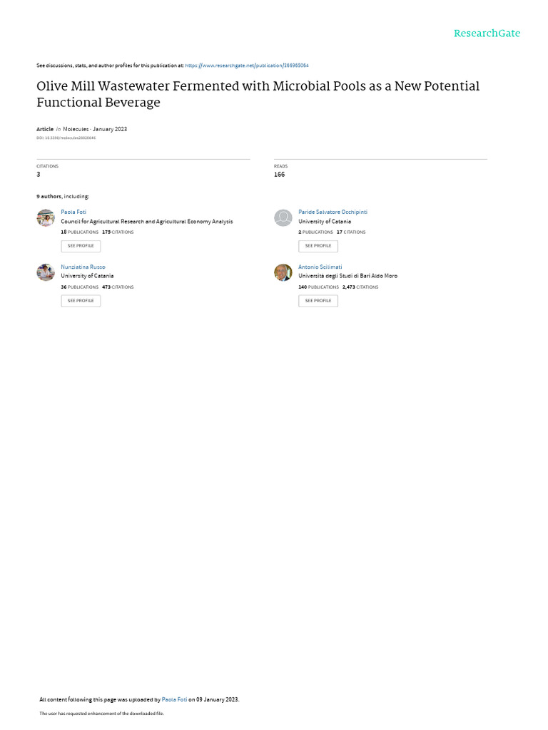 Olive Mill Wastewater Fermented With Microbial Pools As A | PDF | Chemistry