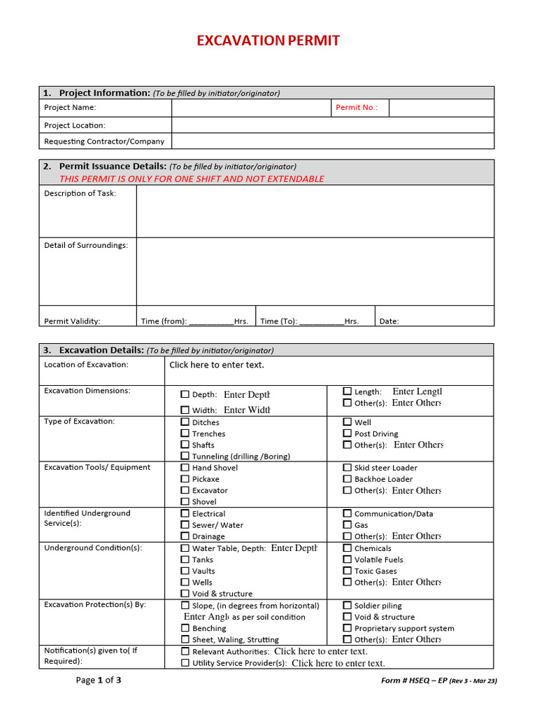 Excavationpermitformhseq Eprev3 230424064122 5b8c9961 | PDF | Loader ...