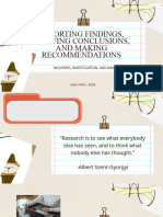 Reporting Findings, Drawing Conclusions, and Making Recommendations