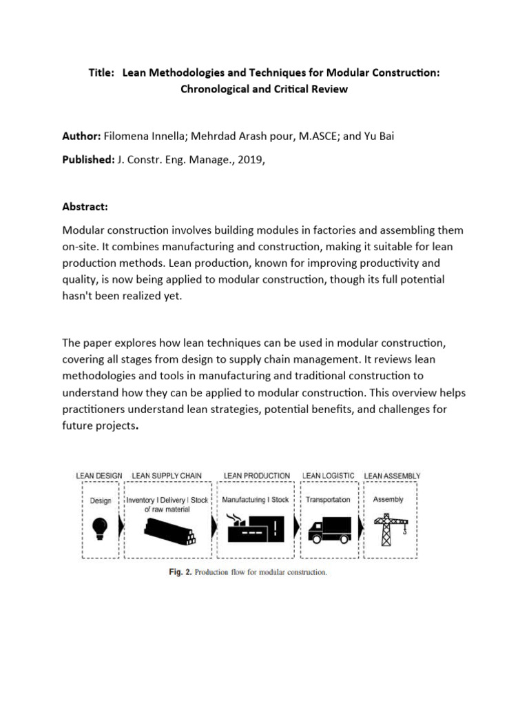 Lean Techniques in Modular Construction | PDF | Lean Manufacturing ...