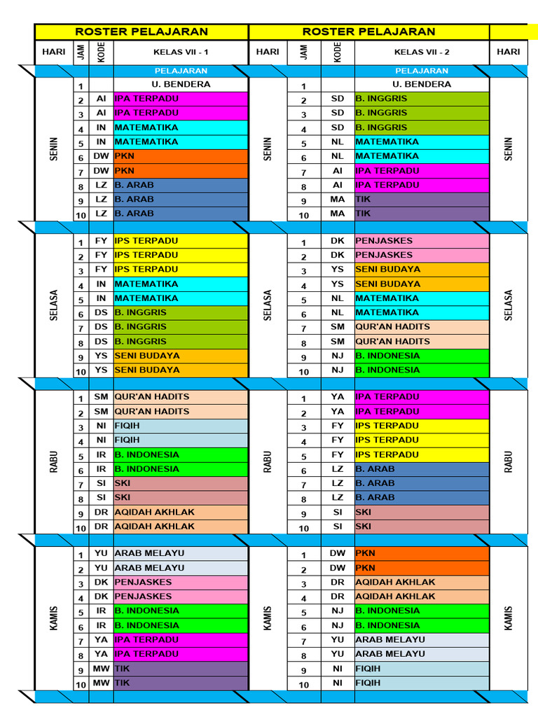 Roster Semester Genap TH 2023-2024 | PDF
