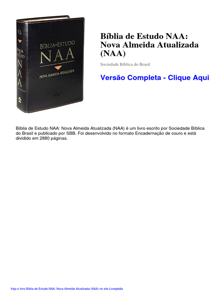 Bíblia de Estudo NAA: Nova Almeida Atualizada | PDF