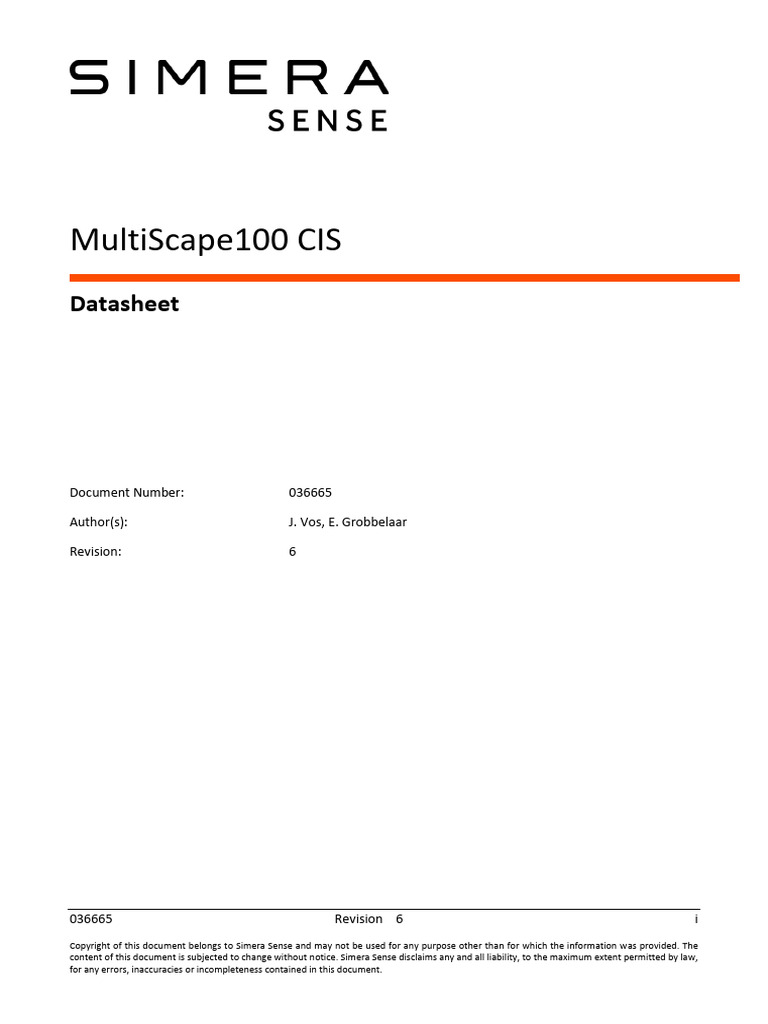 036665-6-MultiScape100 CIS Datasheet | PDF | Computer Science ...