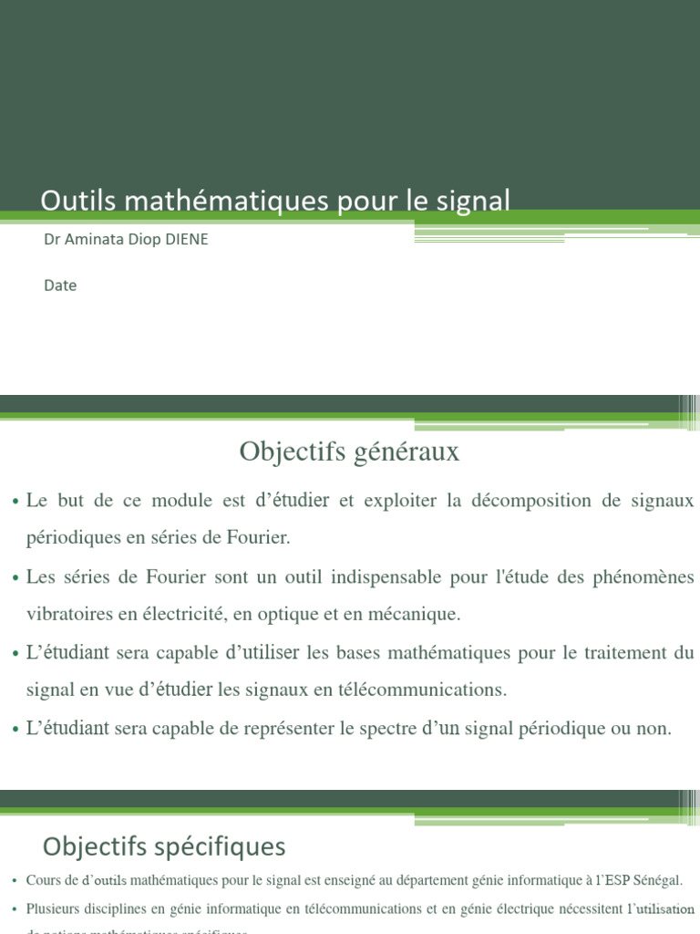 Outils Mathématiques pour le Signal | PDF | Fonction (Mathématiques ...