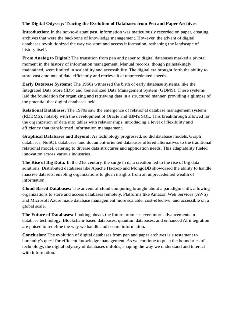 Evolution of Digital Databases Explained | PDF | Databases | Relational ...