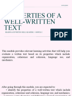 Properties of A Well-Written Text