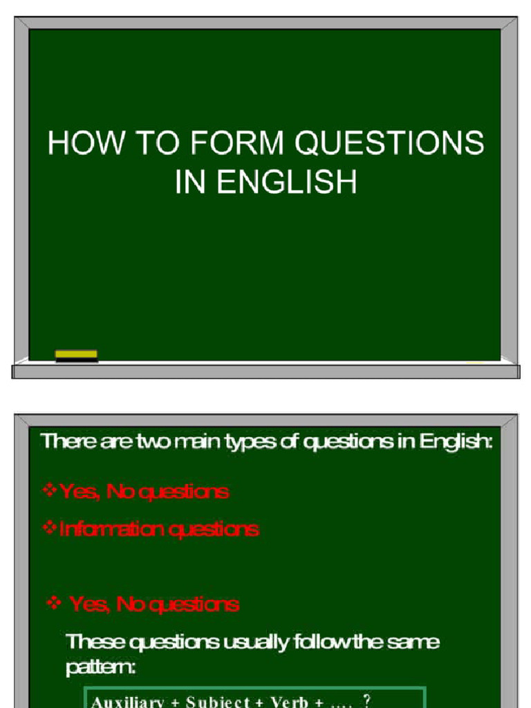How To Form Questions in English | PDF