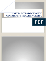 Unit I - Introduction To Community Health Nursing