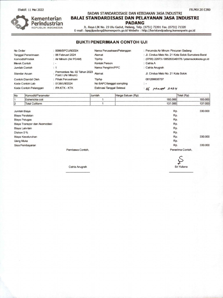 Scan BPCU Perumda Air Minum Picuran Gadang | PDF