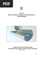 Open Channel Hydraulics Lab CE 362