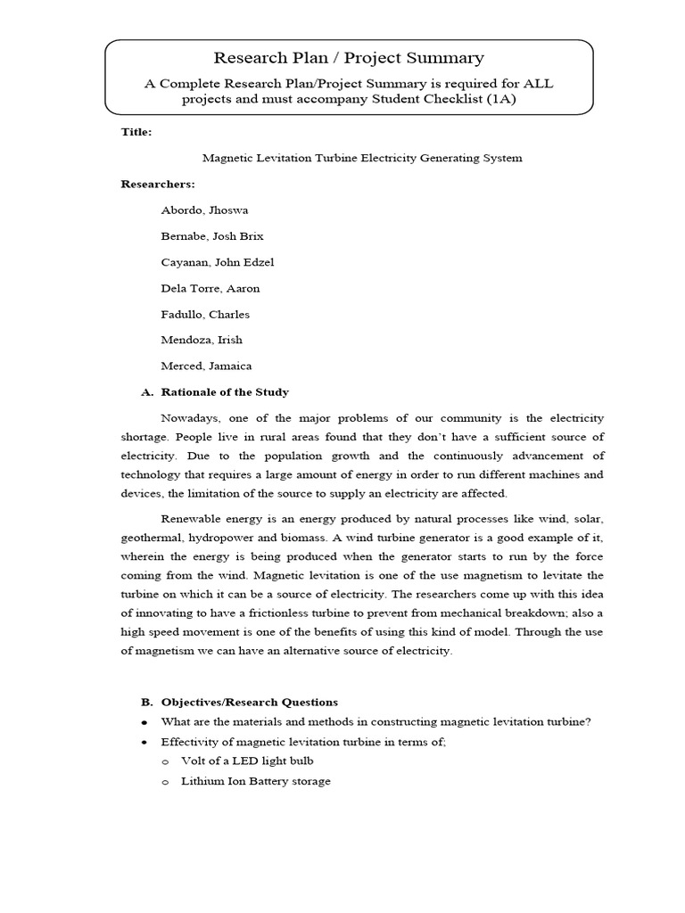 Levitation Turbine Electricity Generating System PDF
