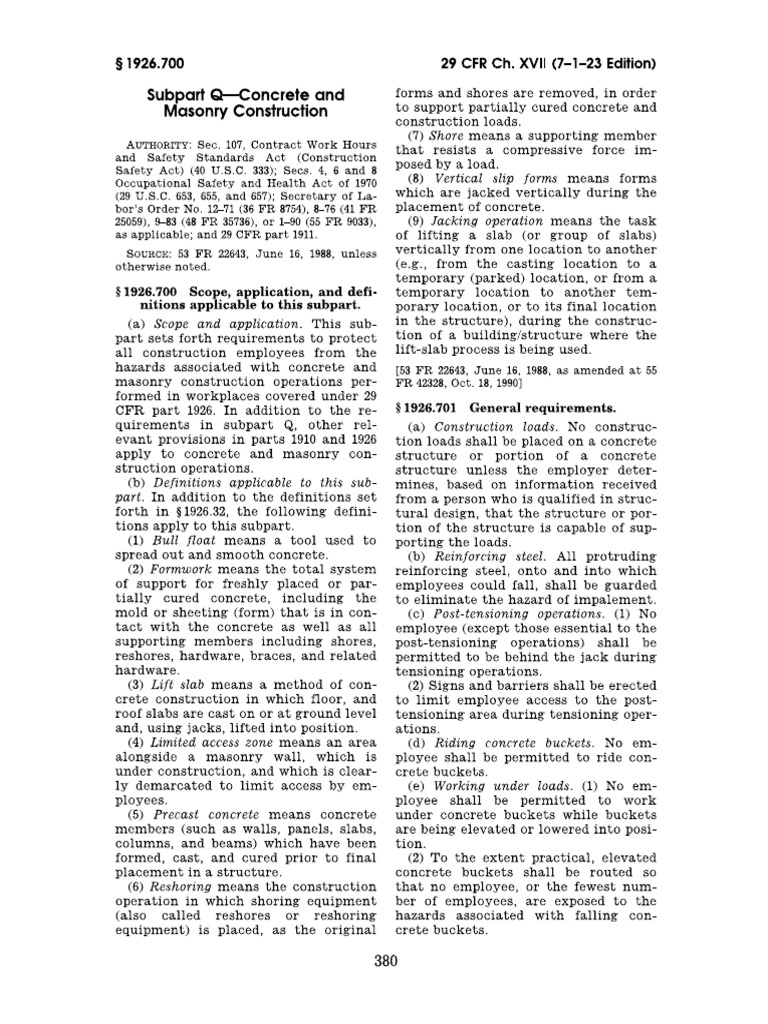 OSHA 1926 - Subpart Q 1926.703-1926.706 | PDF