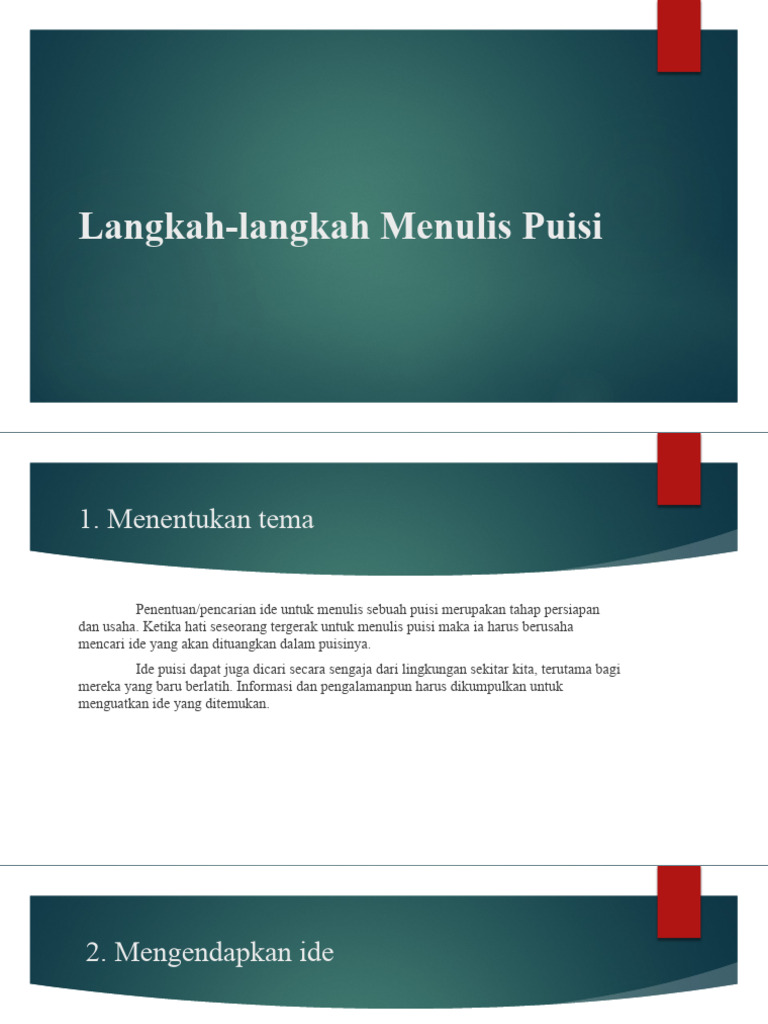 Langkah-Langkah Membuat Puisi | PDF | Puisi