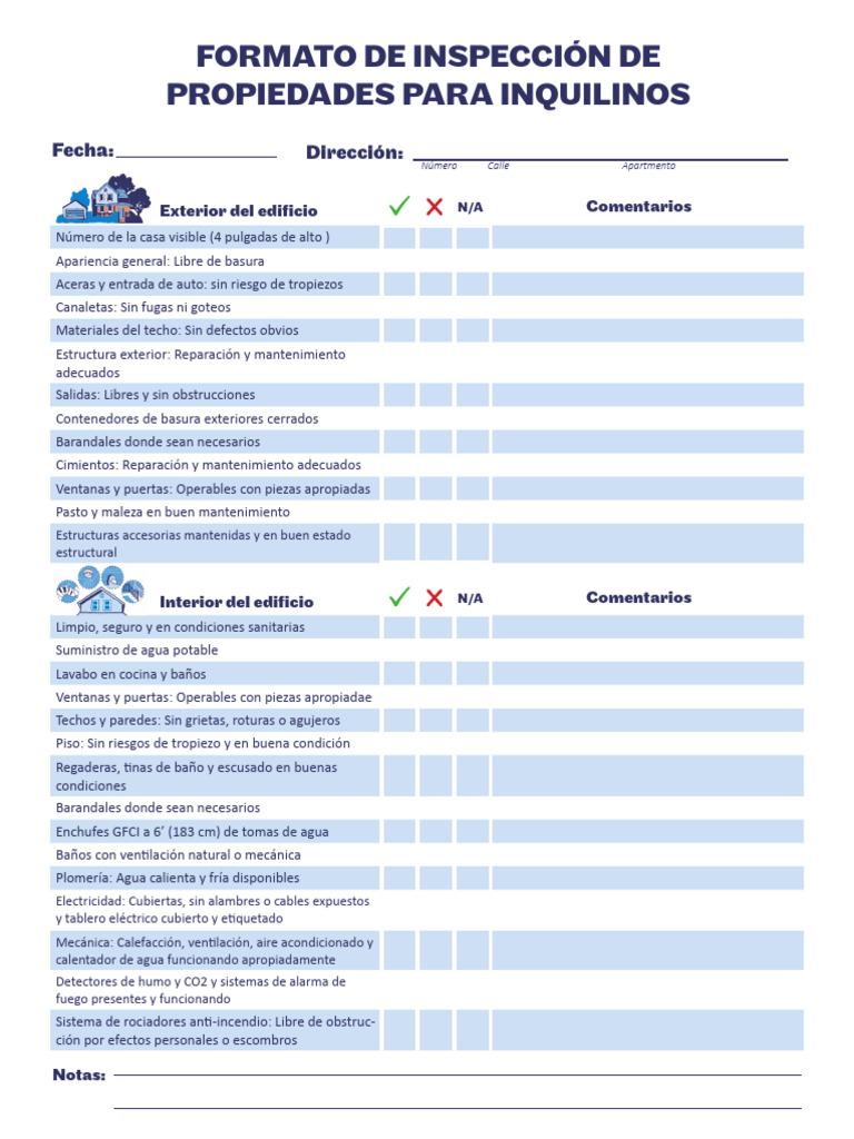 Inspección de Propiedades para Inquilinos | PDF