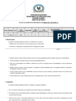 PLANO ANALÍTICO DA DISCIPLINA DE DIDÁCTICA DE FÍSICA I-201a