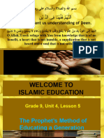 Grade 9 Rehana Prophets Methods of Educating GR 9