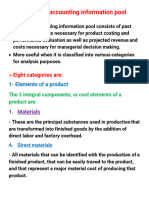 Cost Accounting Information Pool: Eight Categories Are